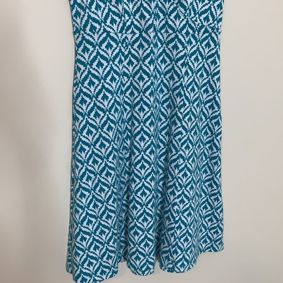New York & Co Teal Aztec A-Line Dress - Picture 3 of 7